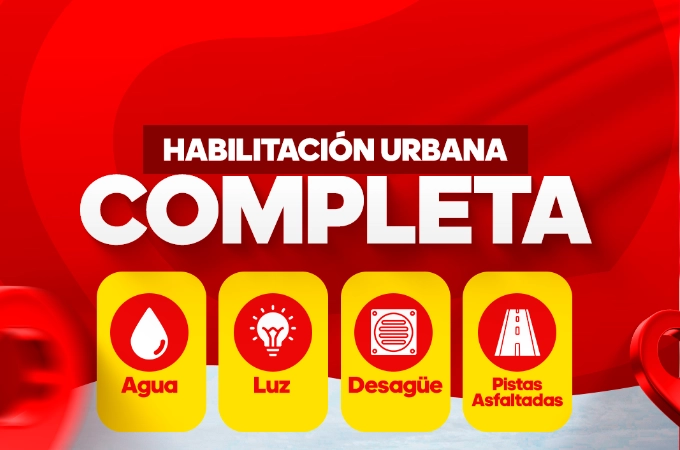 Servicios garantizados: Luz, Agua y Desag[ue Tacna