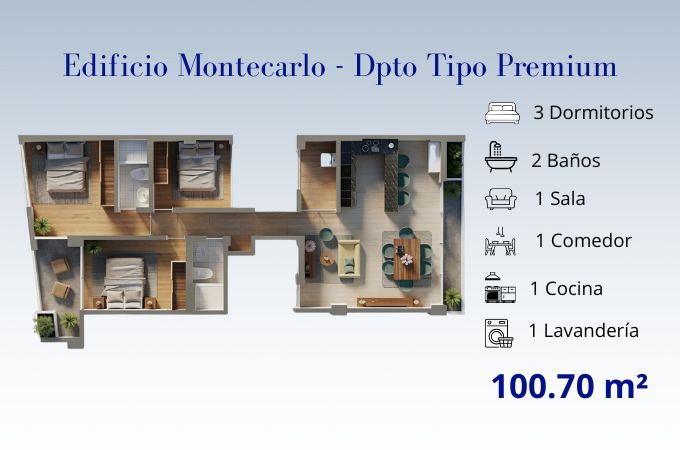 Dpto en Venta en Tacna edificio Montecarlo