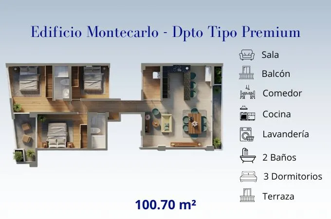 Departamento de 3 dormitorios en Tacna Perú